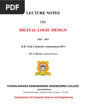 Digital Logic Design Lecture Notes