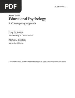 Educational Psychology A Contemporary Approach