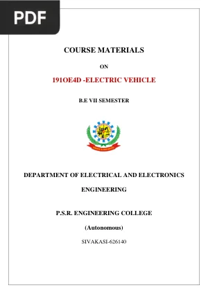 Electric Vehicle Course Materials