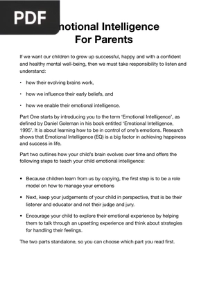 Emotional Intelligence for Parents