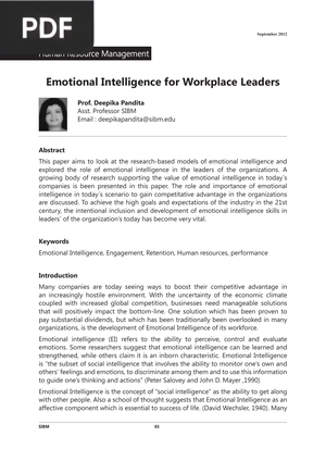 Emotional Intelligence for Workplace Leaders