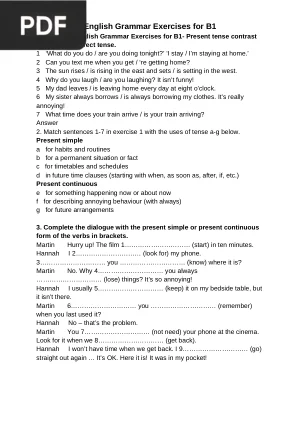 English Grammar Exercises for B1