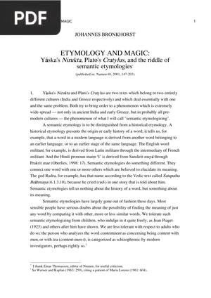 Etymology and Magic