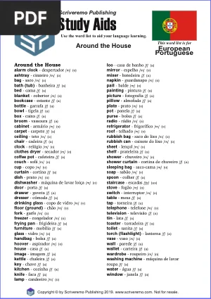 European Portuguese Vocabulary Wordlists