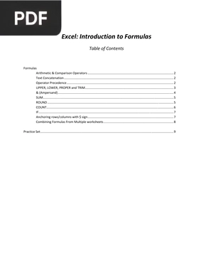 Excel: Introduction to Formulas