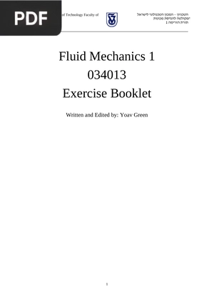 Fluid Mechanics Exercise Booklet