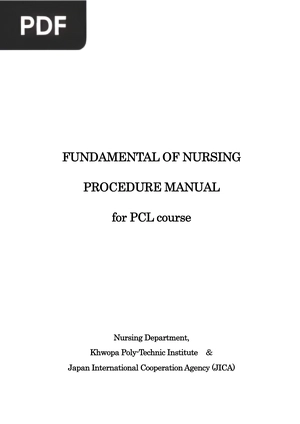 Fundamental of Nursing Procedure Manual
