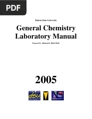General Chemistry Laboratory Manual