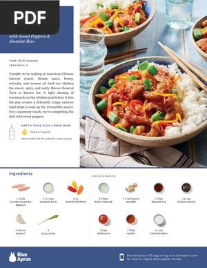 General Tso’s Chicken with Sweet Peppers & Jasmine Rice