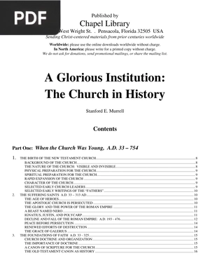 Glorious Institution: The Church in History