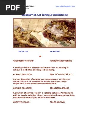 Glossary of Art terms & Definitions