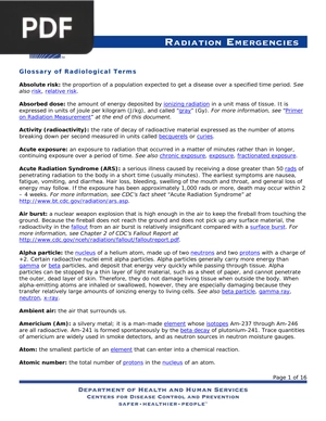 Glossary of Radiological Terms