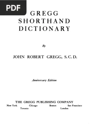 Gregg Shorthand Dictionary