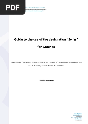 Guide to the use of the designation “Swiss” for watches
