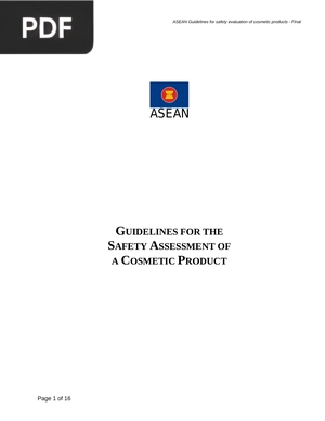 Guidelines for the Safety Assessment of a Cosmetic Product