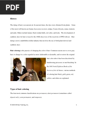 Hair Coloring: History and Science