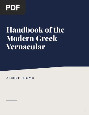 Handbook of the Modern Greek Vernacular