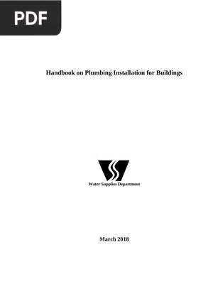 Handbook on Plumbing Installation for Buildings