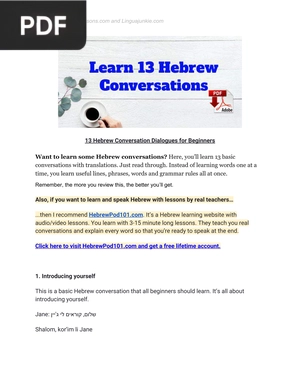 13 Hebrew Conversations for Beginners