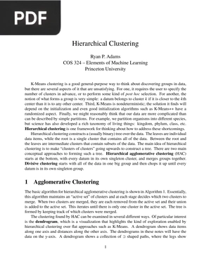 Hierarchical Clustering