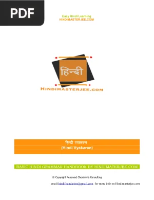 Hindi Vyakaran - Basic Hindi Grammar Handbook