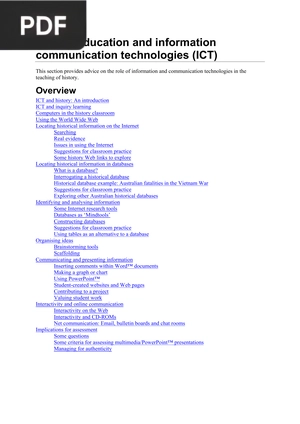 History education and information communication technologies (ICT)