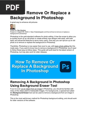How To Remove Or Replace a Background In Photoshop