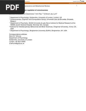 Hypnosis and top-down regulation of consciousness