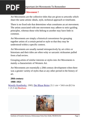 Important Art Movements To Remember