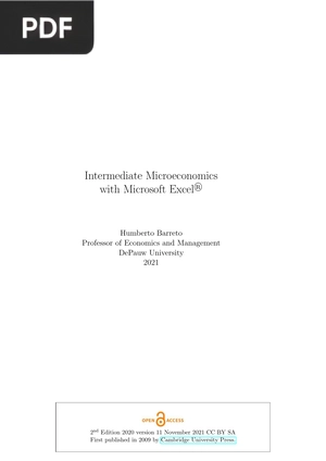 Intermediate Microeconomics with Microsoft Excel