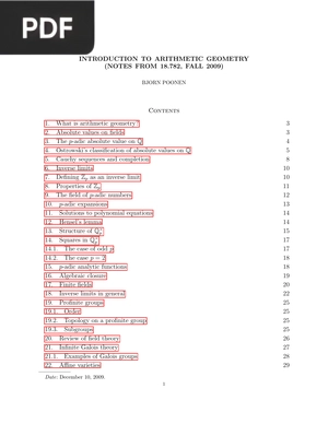 Introduction to Arithmetic Geometry