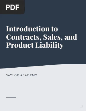 Introduction to Contracts, Sales, and Product Liability