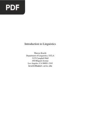 Introduction to Linguistics