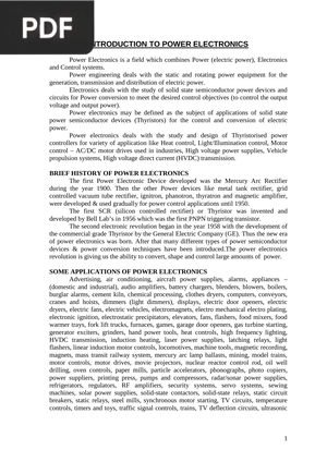 Introduction to Power Electronics