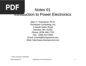 Introduction to Power Electronics