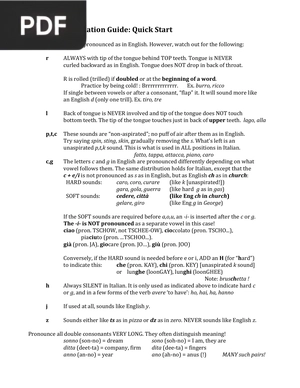 Italian Pronunciation Guide: Quick Start