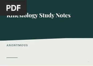Kinesiology Study Notes