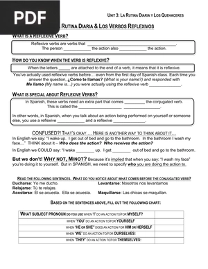 La rutina diaria & los verbos reflexivos