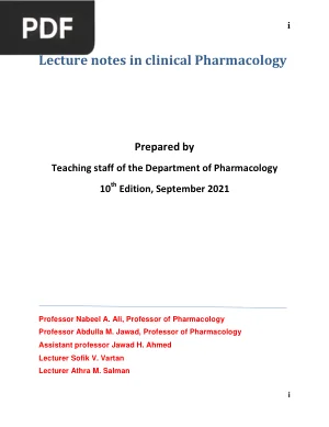 Lecture Notes in Clinical Pharmacology