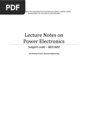 Lecture Notes on Power Electronics