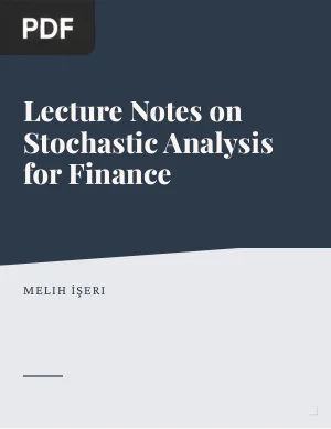 Lecture Notes on Stochastic Analysis for Finance