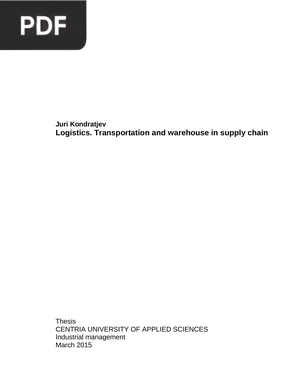 Logistics. Transportation and warehouse in supply chain