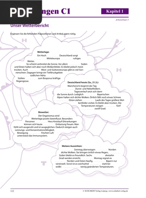 Lückentext: Wetterbericht