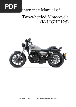 Maintenance Manual of Two-wheeled Motorcycle (K-LIGHT125)