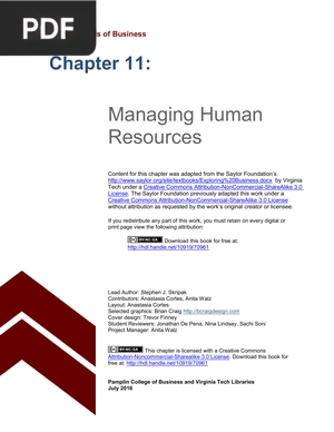 Managing Human Resources