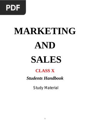 Marketing & Sales Students Handbook