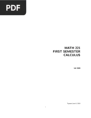 Math 221 - 1st Semester Calculus