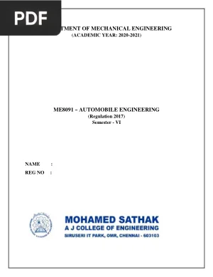 ME8091 Automobile Engineering