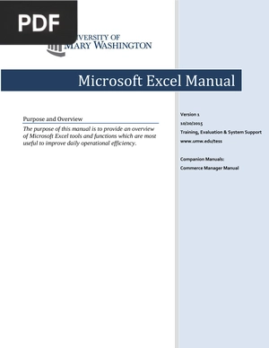 Microsoft Excel Manual