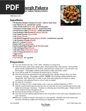 Murgh Pakora, Crispy Indian Chicken Fritters